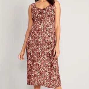 Old Navy Floral Midi Sleeveless Crepe Dress